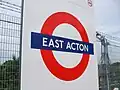 Roundel on westbound platform