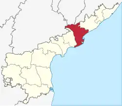 Location of East Godavari in Andhra Pradesh