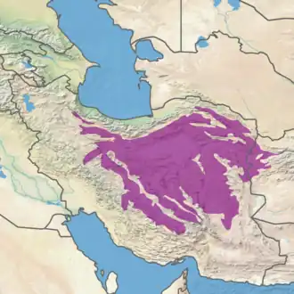 قلمرو ناحیه بومشناختی (به رنگ بنفش)
