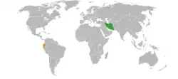 نقشهٔ مکاننمای Iran و Ecuador