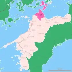 موقعیت Imabari در استان اهیمه