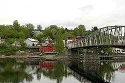 Sundet, the municipal center, with the old bridge