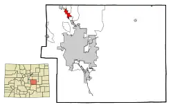 Location in El Paso County and the state of کلرادو