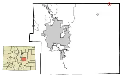 Location in El Paso County and the state of کلرادو