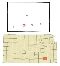 Location of Moline, Kansas
