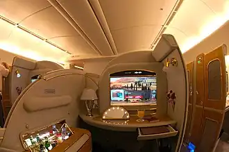 Emirates Boeing 777-200LR First Class Suite.
