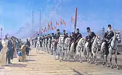هنگ سواره نظام ارطغرل، نقاشی توسط فائوستو زونارو ۱۹۰۱