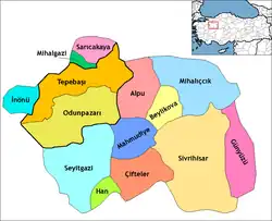 Location of Sivrihisar within Turkey.