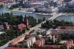 Aerial photo of Eskilstuna in 2004.