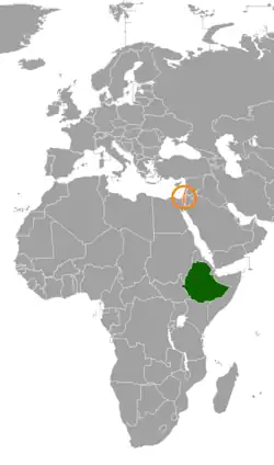 نقشهٔ مکان‌نمای Ethiopia و Israel