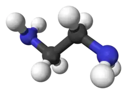 Ball and stick model of ethylenediamine