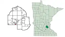 Location of Excelsiorwithin Hennepin County, Minnesota