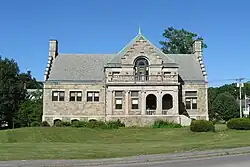 First Weymouth Town Hall. Built 1852, destroyed by fire in 1914.
