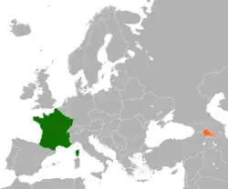 نقشهٔ مکاننمای France و Armenia