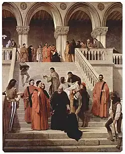 The Death of the دوجه Marin Faliero (۱۸۶۷)Pinacoteca di Brera, Milan