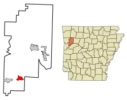 Location in Franklin County and the state of آرکانزاس