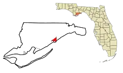 Location in Franklin County and the state of فلوریدا