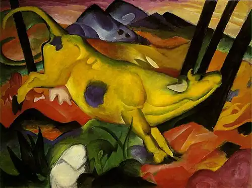 فرانتس مارک، 1911, The Yellow Cow, oil on canvas, 140.5 x 189.2&nbsp;cm