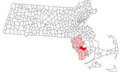Location in Bristol County in Massachusetts