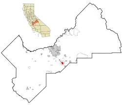 Location in شهرستان فرسنو and the state of کالیفرنیا