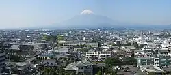 Mount Fuji and Fuji City seen from city hall