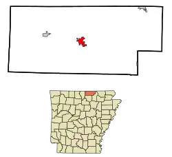 Location in شهرستان فولتن و ایالت آرکانزاس