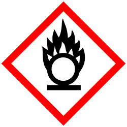 The flame-over-circle pictogram in the Globally Harmonized System of Classification and Labelling of Chemicals (GHS)