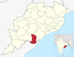 موقعیت بخش گاجاپاتی در نقشه