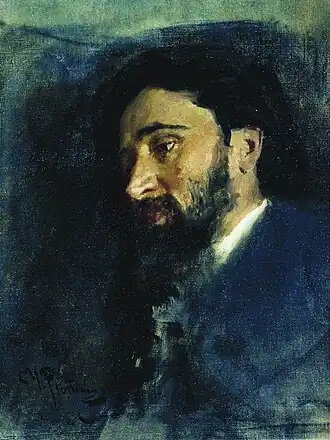 Vsevolod M. Garshin. Portrait by ایلیا رپین (۱۸۸۳)