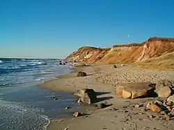 The Gay Head cliffs of clay, located on the western-most part of the island.