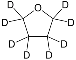 Skeletal formula of deuterated THF