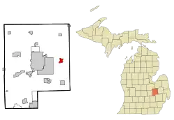 Location of Davison, Michigan