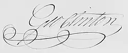Cursive signature in ink