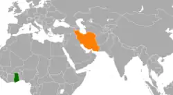 نقشهٔ مکاننمای Iran و Ghana