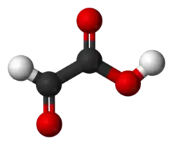 Ball-and-stick model of glyoxylic acid