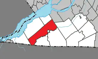 Location within Le Haut-Saint-Laurent Regional County Municipality.