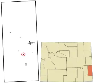 Location in شهرستان گوشن، وایومینگ and the state of وایومینگ
