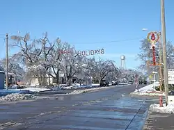 Along a Grainfield street at Christmas