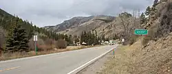 Approaching Grant from the east on U.S. Highway 285.