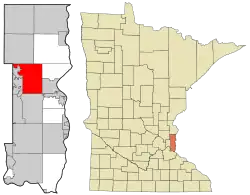 Location of the city of Grantwithin Washington County, Minnesota