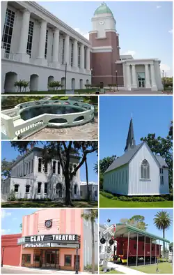 Images from top, left to right: Clay County Courthouse, the springs, City Hall, Clay Theatre, Spring Park on the St. Johns River