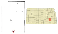 Location of Severy, Kansas