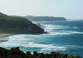 View of the Guajataca Tunnel and coast line of Guajataca Beach