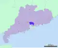 Location of Dongguan in Guangdong