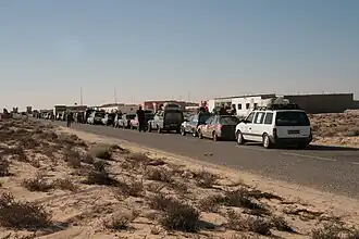 Border crossing in Bir Gandus