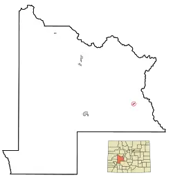 Location in Gunnison County and the state of کلرادو