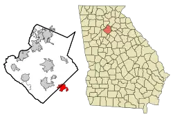 Location in Gwinnett County and the state of جورجیا