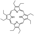 Octaethylporphyrin یک مشتق مصنوعی از پورفین والد است.