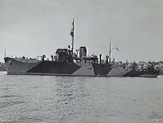 HMIS Bombay in Sydney Harbour in 1942
