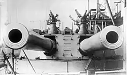 Pair of 12 inch guns on HMS&nbsp;Dreadnought, between 1907-1922